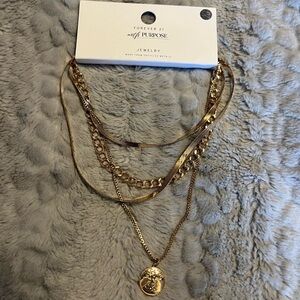 Forever 21 with Purpose Gold Layered Necklace Set